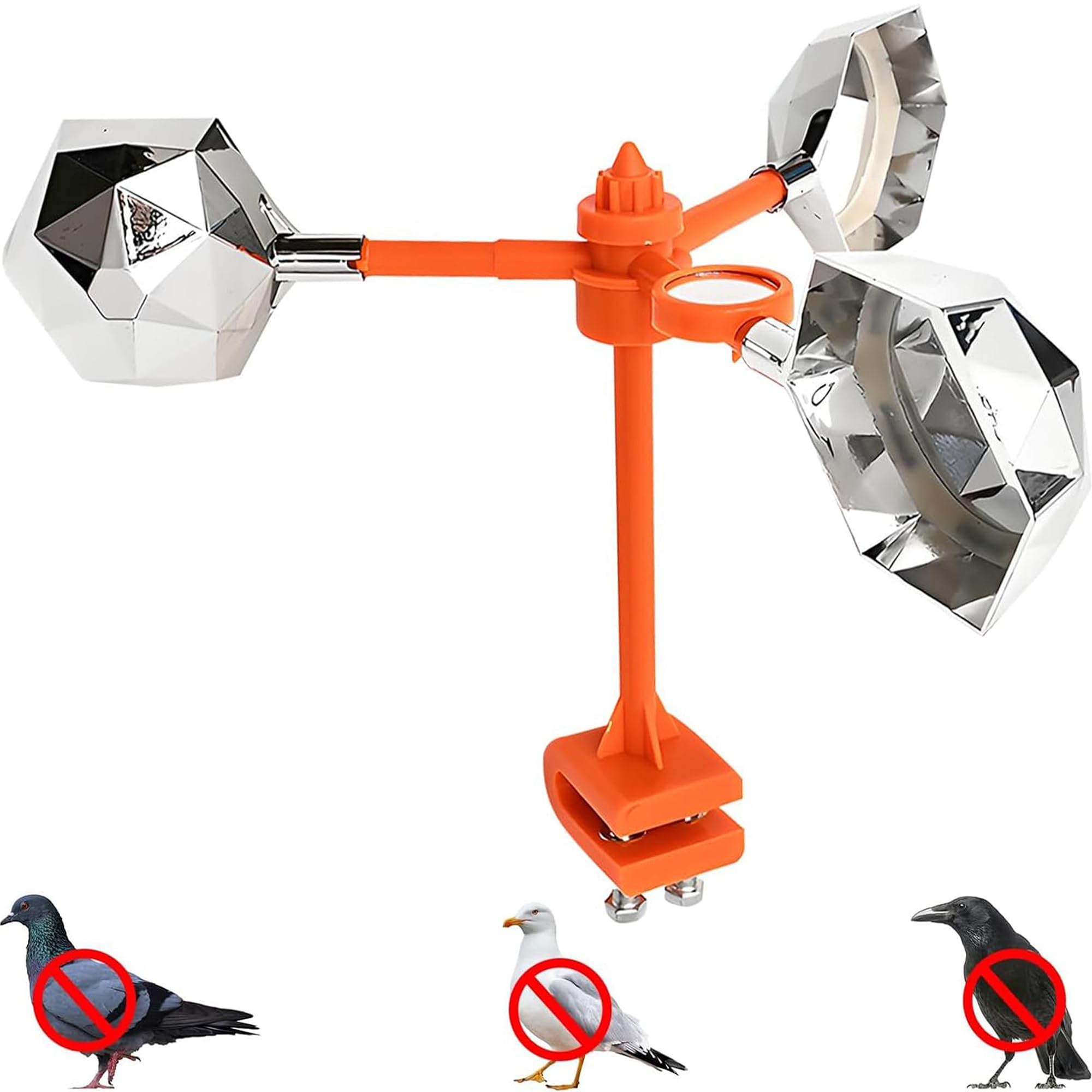 Gxdamxz Bird Scarer for Gardens and Roofs, Rotating Pigeon Deterrent with Reflector Bowls, Wind Powered Reflective Bird Repellent Devices