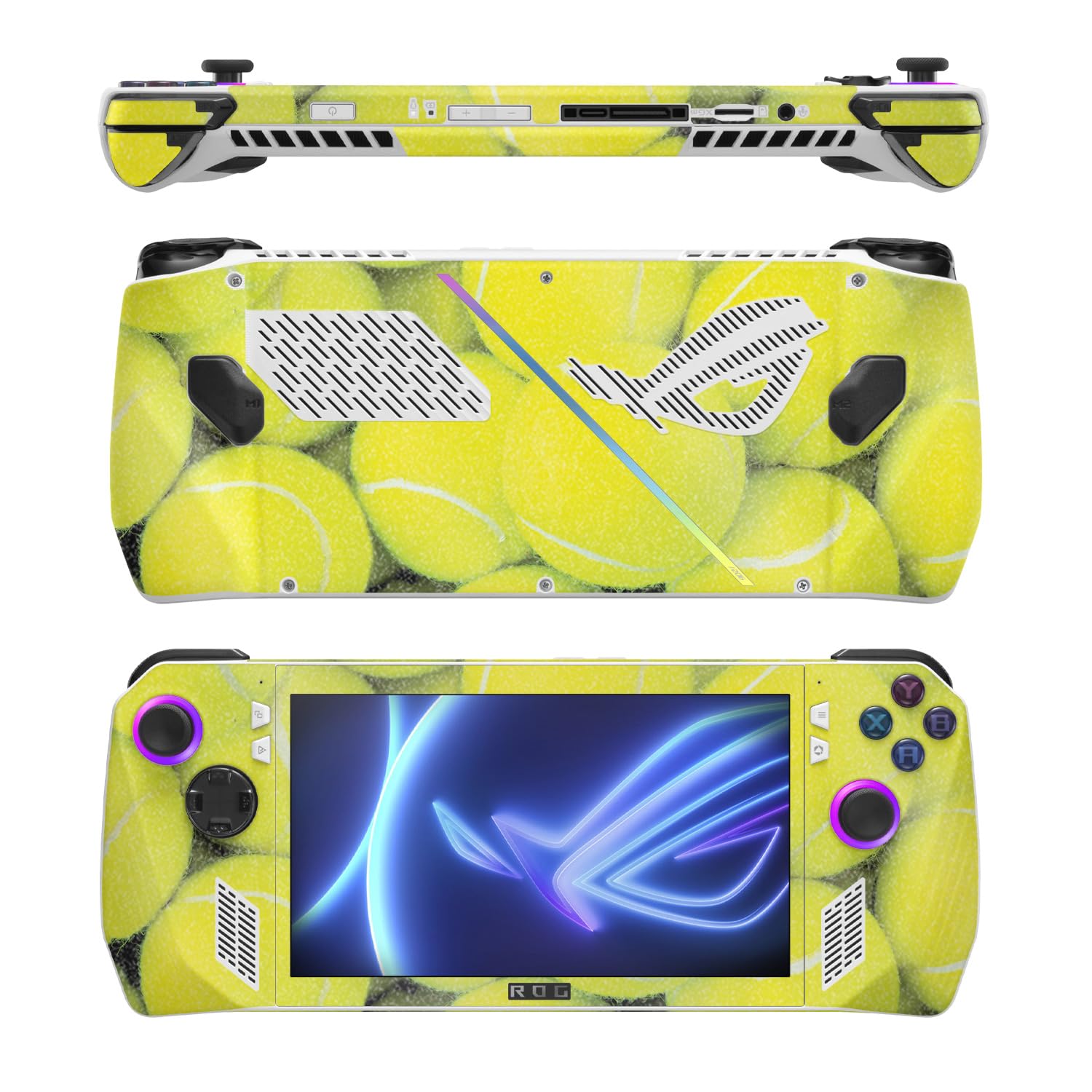 MightySkins Glossy Glitter Skin Compatible with Asus ROG Ally - Tennis is Life | Protective, Durable High-Gloss Glitter Finish | Easy to Apply
