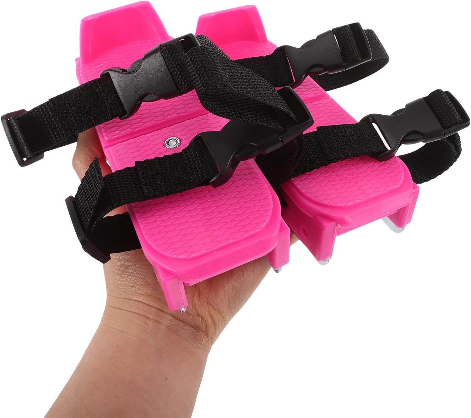 1 Pair Mini Ski Skates for Beginners with Stable Fit and Easy Design, Adjustable Short Snowskates Made of Pp+Metal+Ribbon, for Ice Rinks and Snowy Terrains in Winter Sports