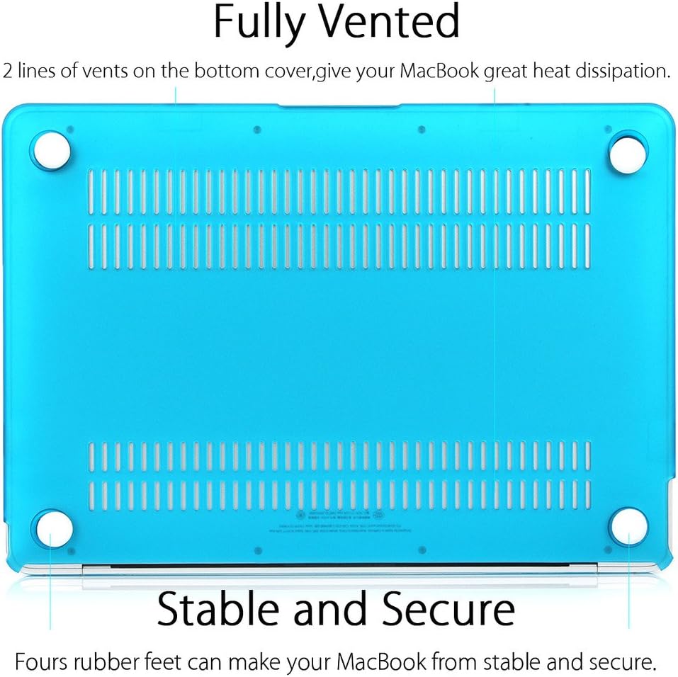 UESWILL Case for MacBook (Retina, 12 inch, 2015-2017), Aqua Blue