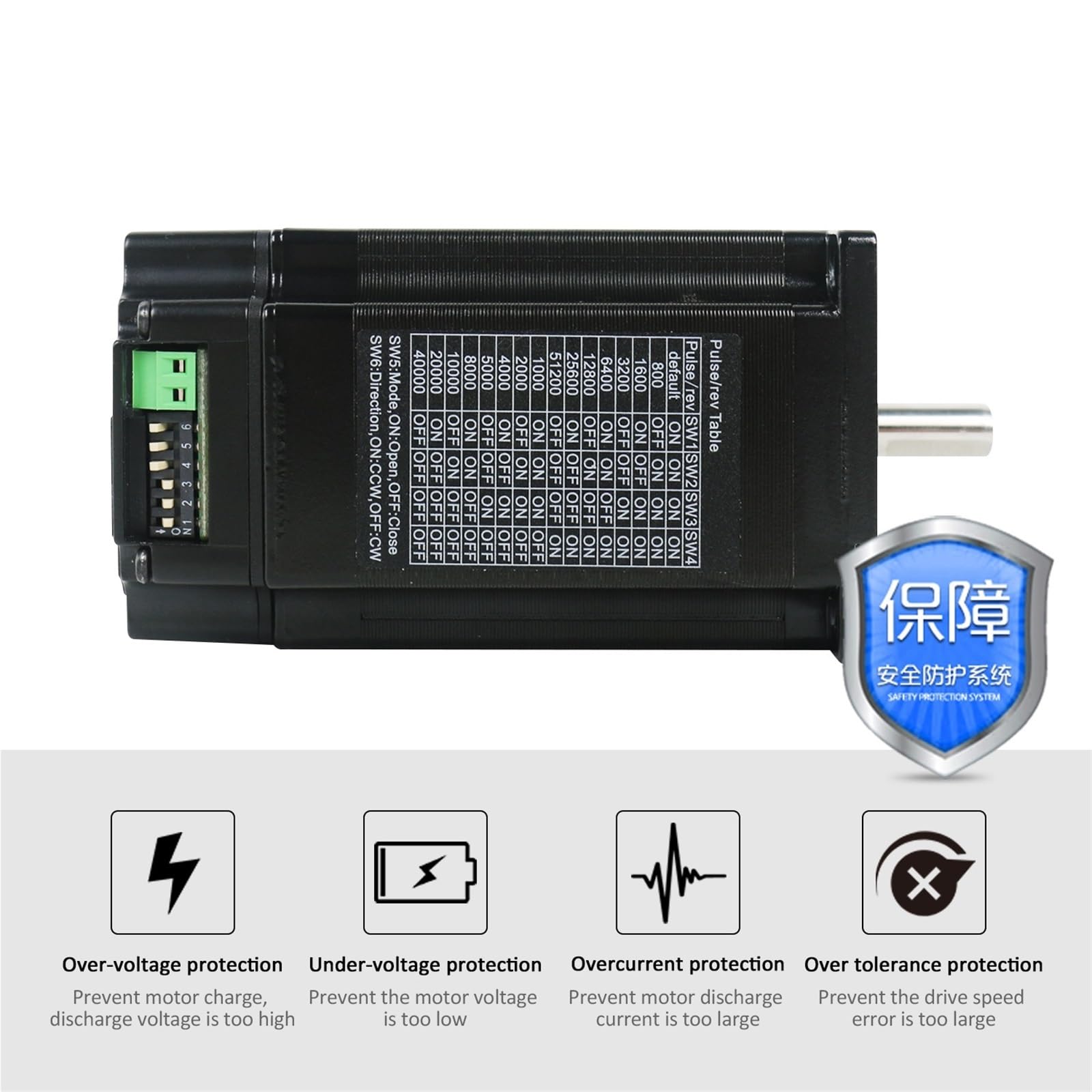Pulse/RS485 DC24~50V4.5/5/5.8A 1000PPR 3/3.8/4.3N.m 2Phase Nema24 Open Loop/Closed Loop Zintegrowany sterownik silników krokowych (Nema24 4.. 10 mm, seria impulsowa_otwarta pętla)