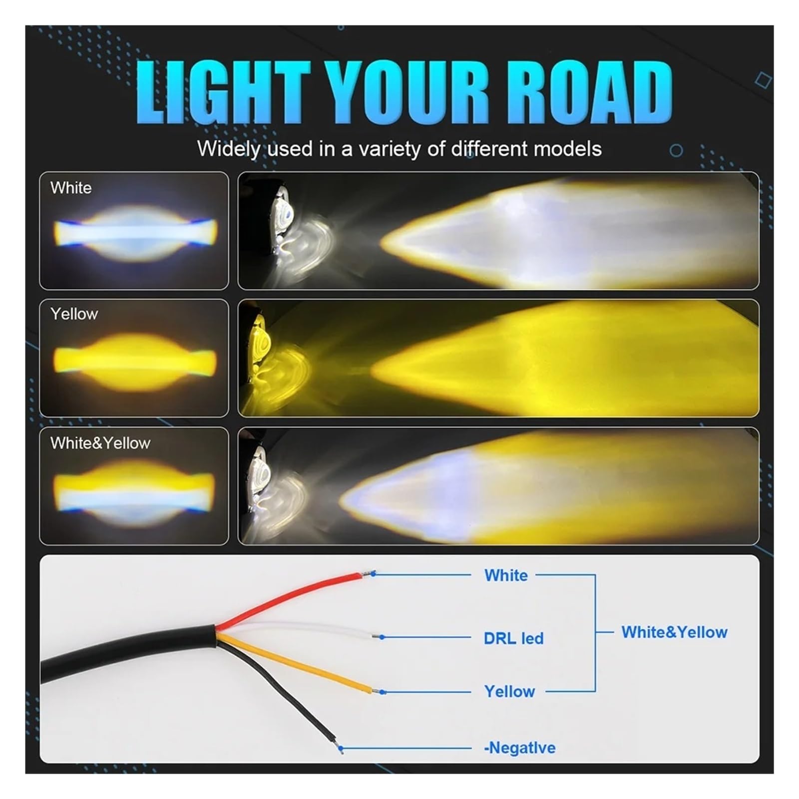 2 Pezzi Fari Fendinebbia Per Moto Per Auto Per Camion Fuoristrada Angel Eyes LED Faretti Portatili Guida Per Barca Faro Del Motociclo(Blue 2pcs)