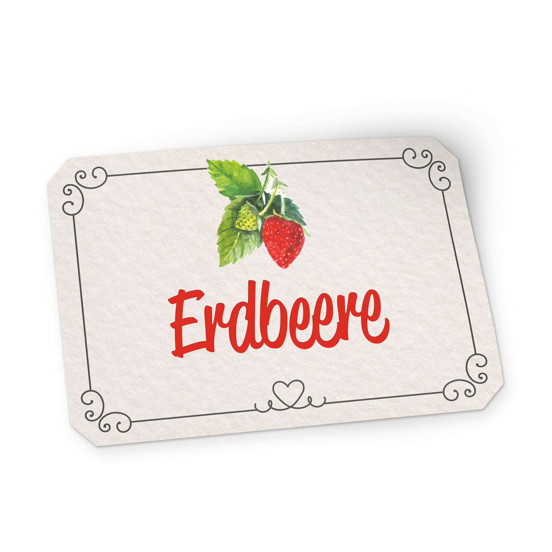 itenga Marmeladenetiketten Erdbeere - Erdbeere, selbstklebend, 50 Stück
