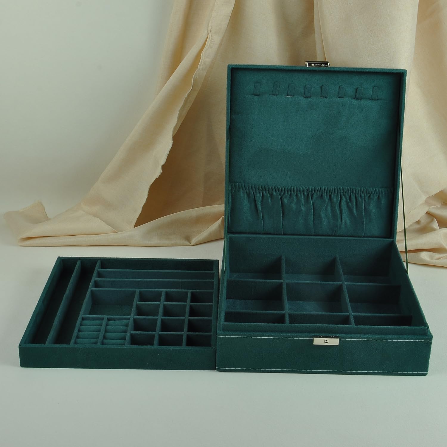 Amazon｜GYJOYERO ジュエリーボックス 10 x 10インチ 2層ハンドル