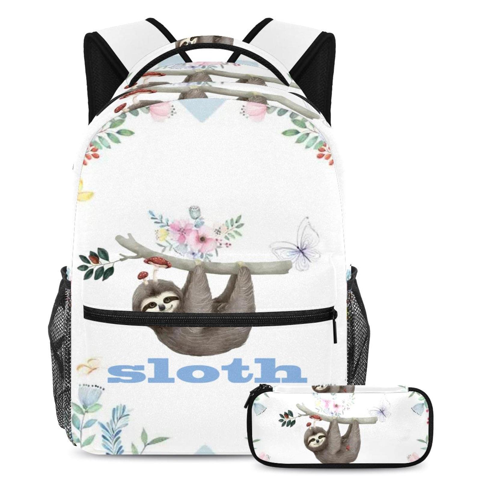 Ensemble sac à dos paresseux multicolore solide de 2 pièces avec trousse ergonomique - 7