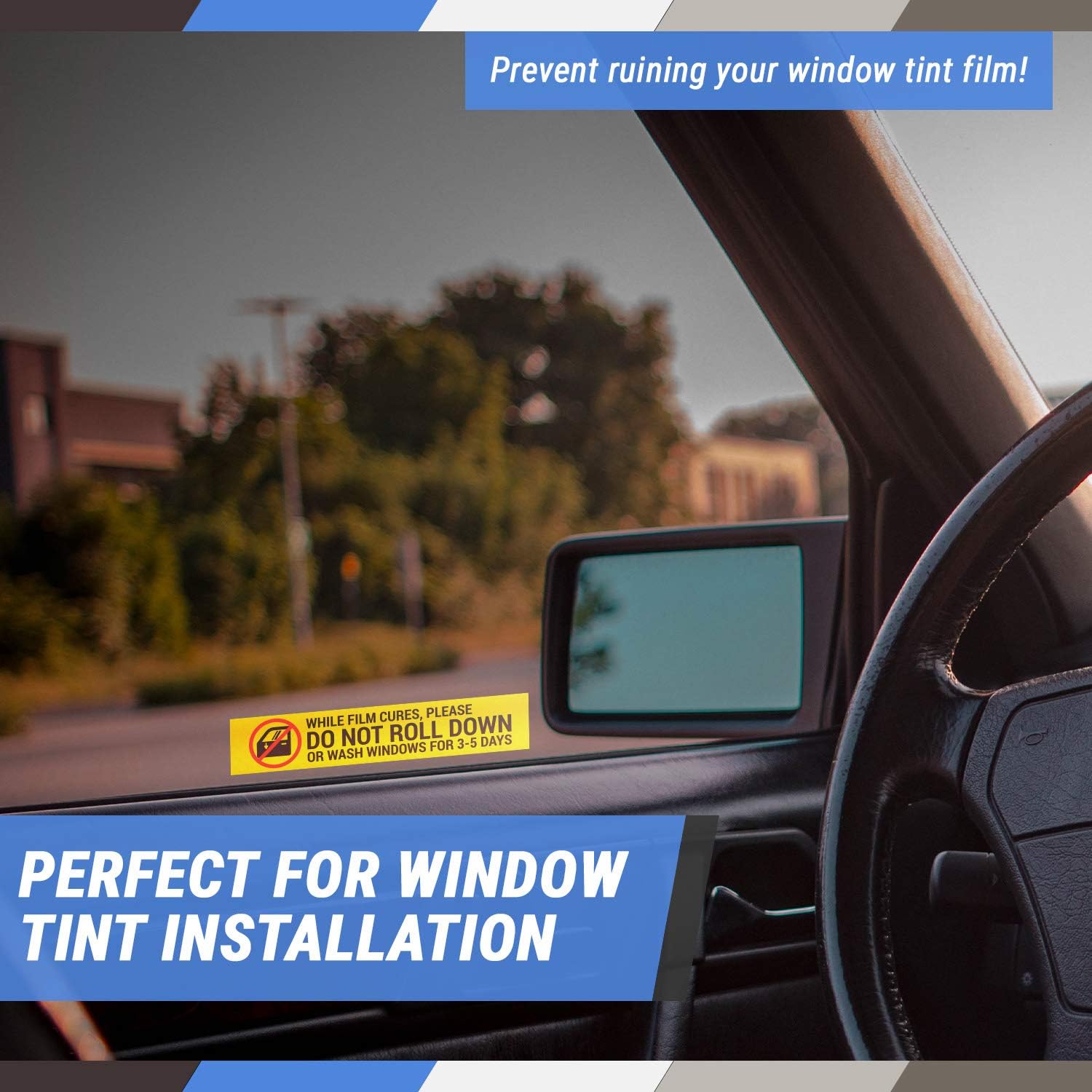 600 Labels, 2 Pack - DO NOT ROLL Down Window Tint Stickers (5 x 1 inch) Car/Automotive Window Film Tint, Warning/Caution Label for Auto Shop Business