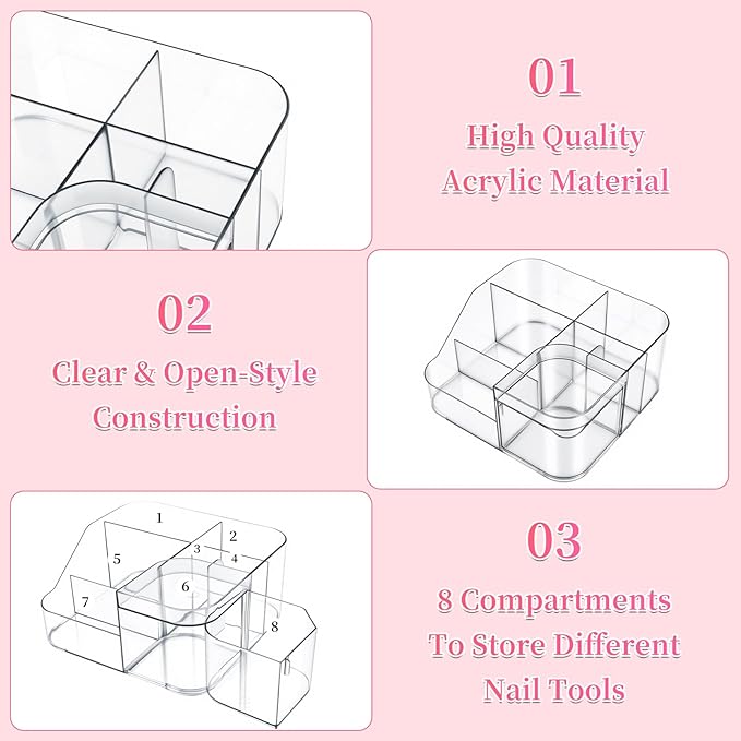 Organizador de Escritorio Acrílico Transparente para Uñas miniatura 7
