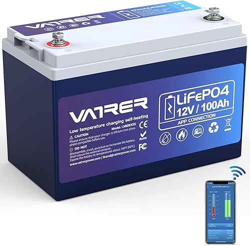 Miniatura 1 de VATRER POWER Paquete de 2 baterías de 12 V 7 Ah, batería de litio LiFePO4 de ciclo profundo, BMS integrado, batería recargable de más de 5000 ciclos