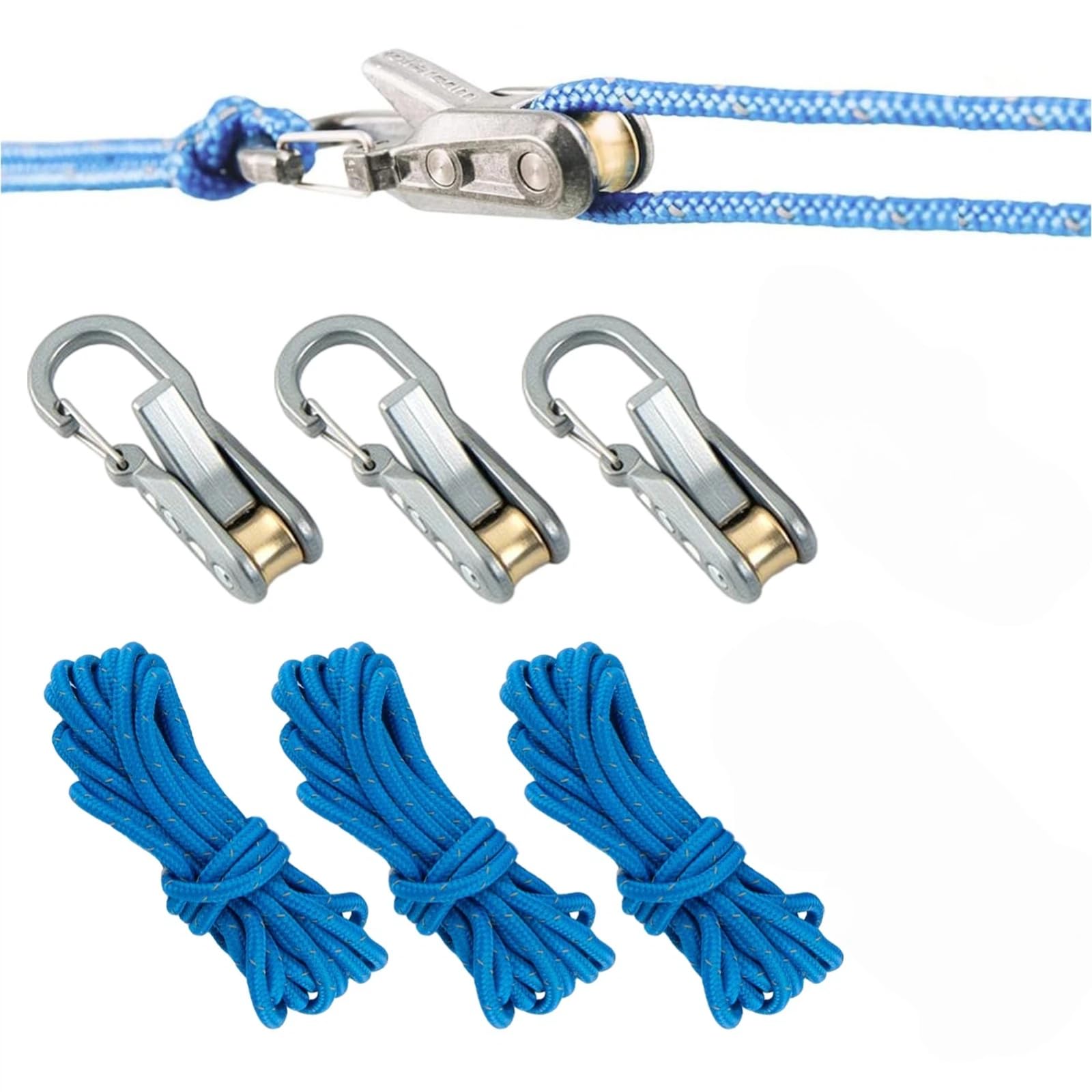 Rope Adjuster – Paracord&Outdoor Ropes Roller Cinching Tool with Rollercam Rope Roller Technology for Paracord and Guy Lines, 6 Pack — image 1