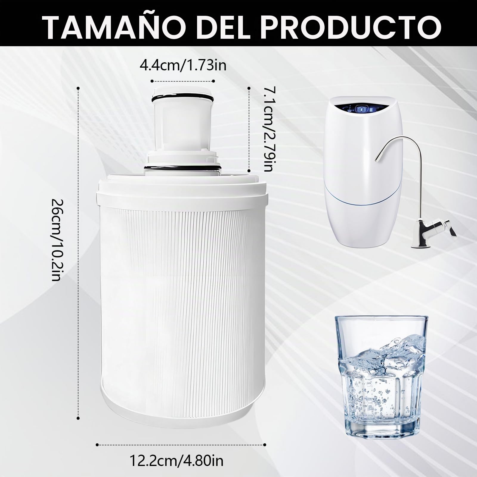 Filtro de Agua compatible con Amway espring 100186M/100188CH, Repuesto de Filtro de Agua, Cartuchos de Filtro de Agua, Calidad del Agua Mejorada