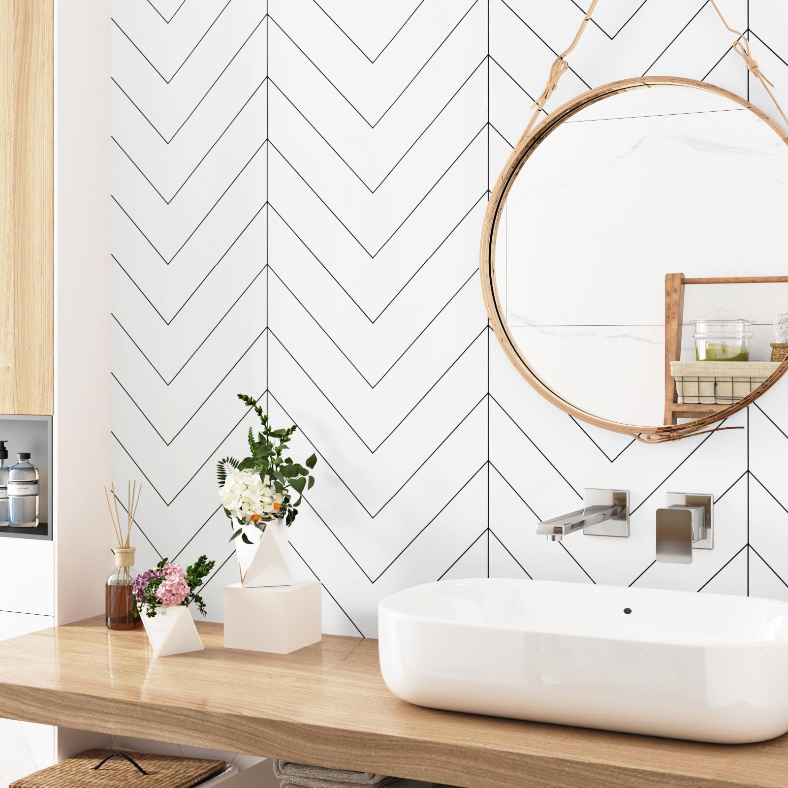 Erfoni - Papel Tapiz, De Color Dorado Y Blanco, Para Despegar Y Pegar,  Moderno, Con Diseño De, image size:1601x1601