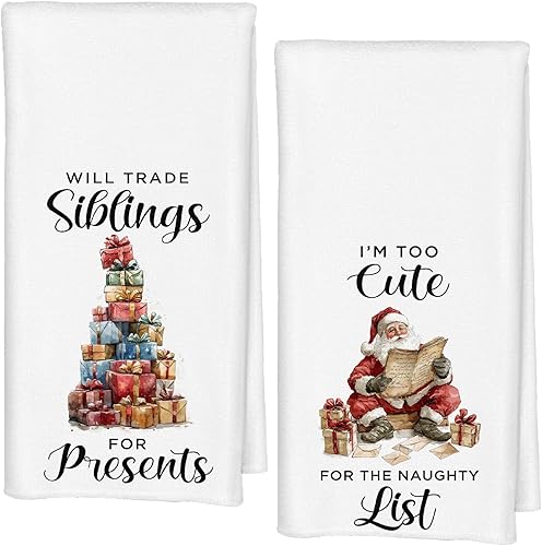 Miniatura 29 de Paños de Cocina Florales Bohemios de Reno Navideño, Toallas de Mano Decorativas Navideñas Florales Retro Groovy de los 70s Rosa y Verde para Reno