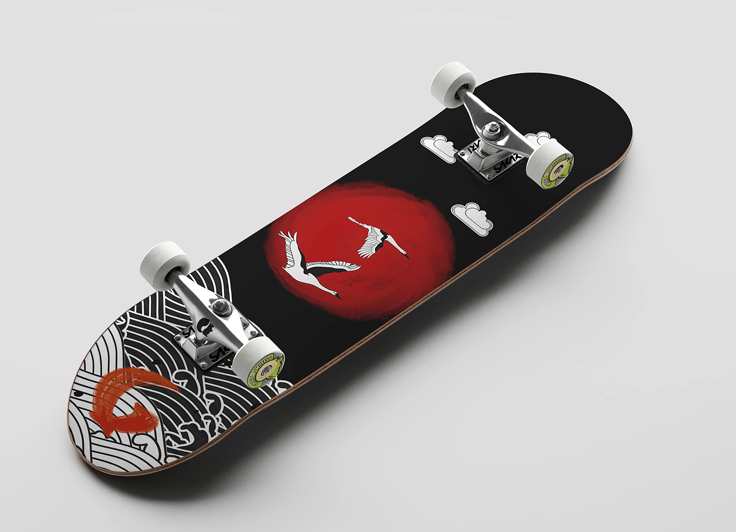 Glutier Complete monopatin Skate Skateboard Completo Japan Cranes 8.0