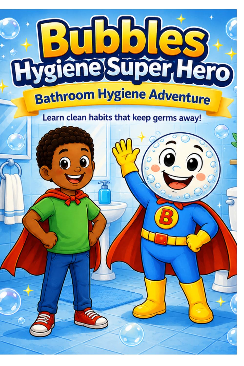 Bubbles the Hygiene Super Hero: Bathroom Hygiene Adventure (Bubbles The Hygiene Super Hero Health Habits A-Z : Clean Habits everyday Keeps the Germs Away)
