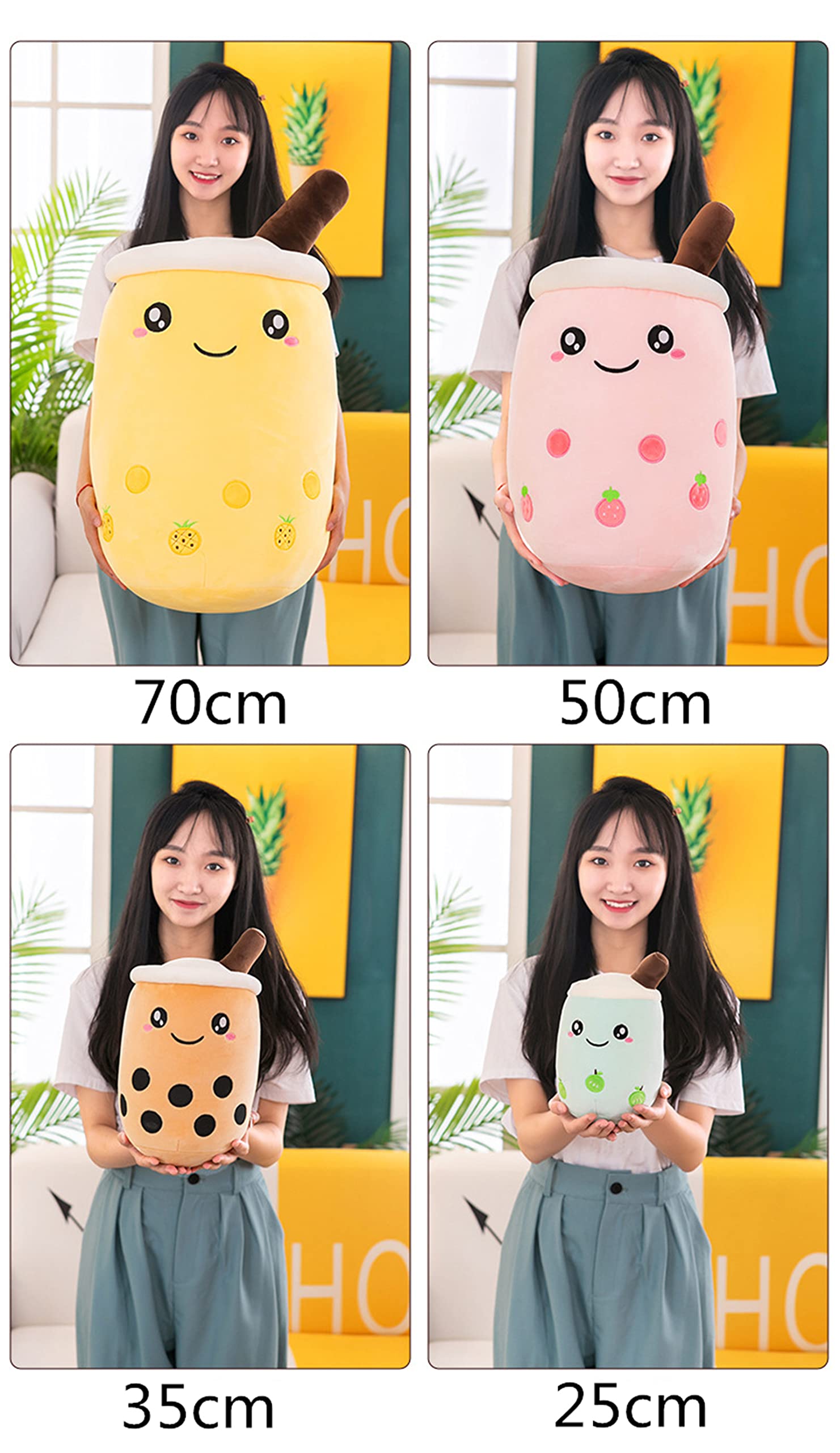Bubble Tea pluszowe zwierzątko Boba, przytulanka, miękka maskotka do herbaty, miękka lalka, filiżanka do herbaty, poduszka dla dzieci (niebieska wąż, 25 cm)