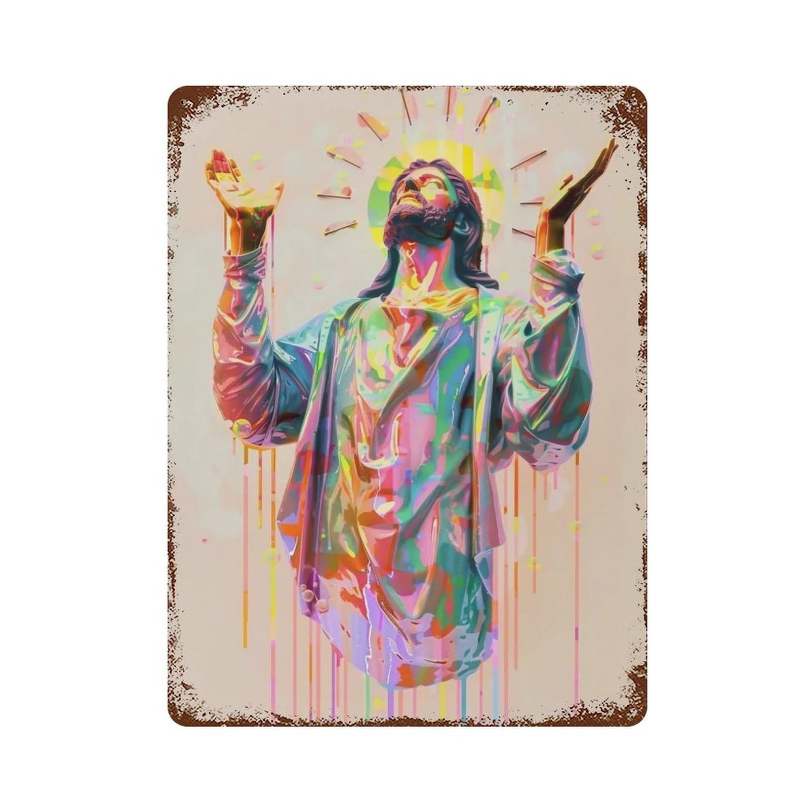 MGHTGRWE Christ’s Holy Halo 03 Poster Wall Art Iron Vintage Metal Tin Sign Modern Home Cofffee Club Art Bar Shop Decor 40x30cm