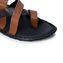 MARDI GRAS Drift (5612 D.Brown/Brown) | Men's Genuine Leather Criss Cross Strap Sandal With Cushioned Footbed for All Occassions gallery image