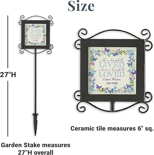 Miniatura 4 de Let's Make Memories Estaca de jardín personalizada de una vida hermosa - Simpatía - en memoria