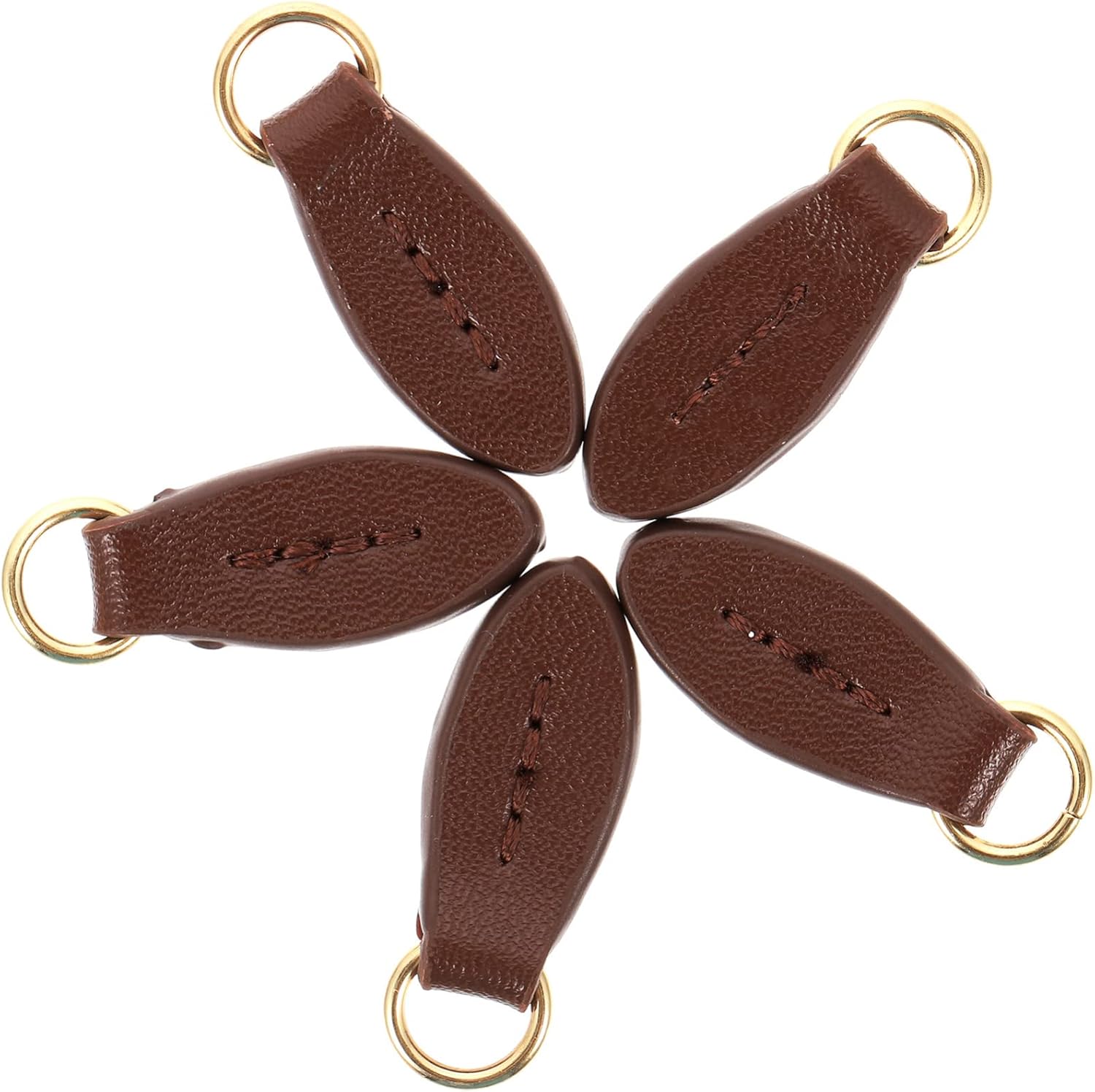 SUPVOX Leather Zipper Heads, Leather Leaf Zipper Pull, 5Pcs
