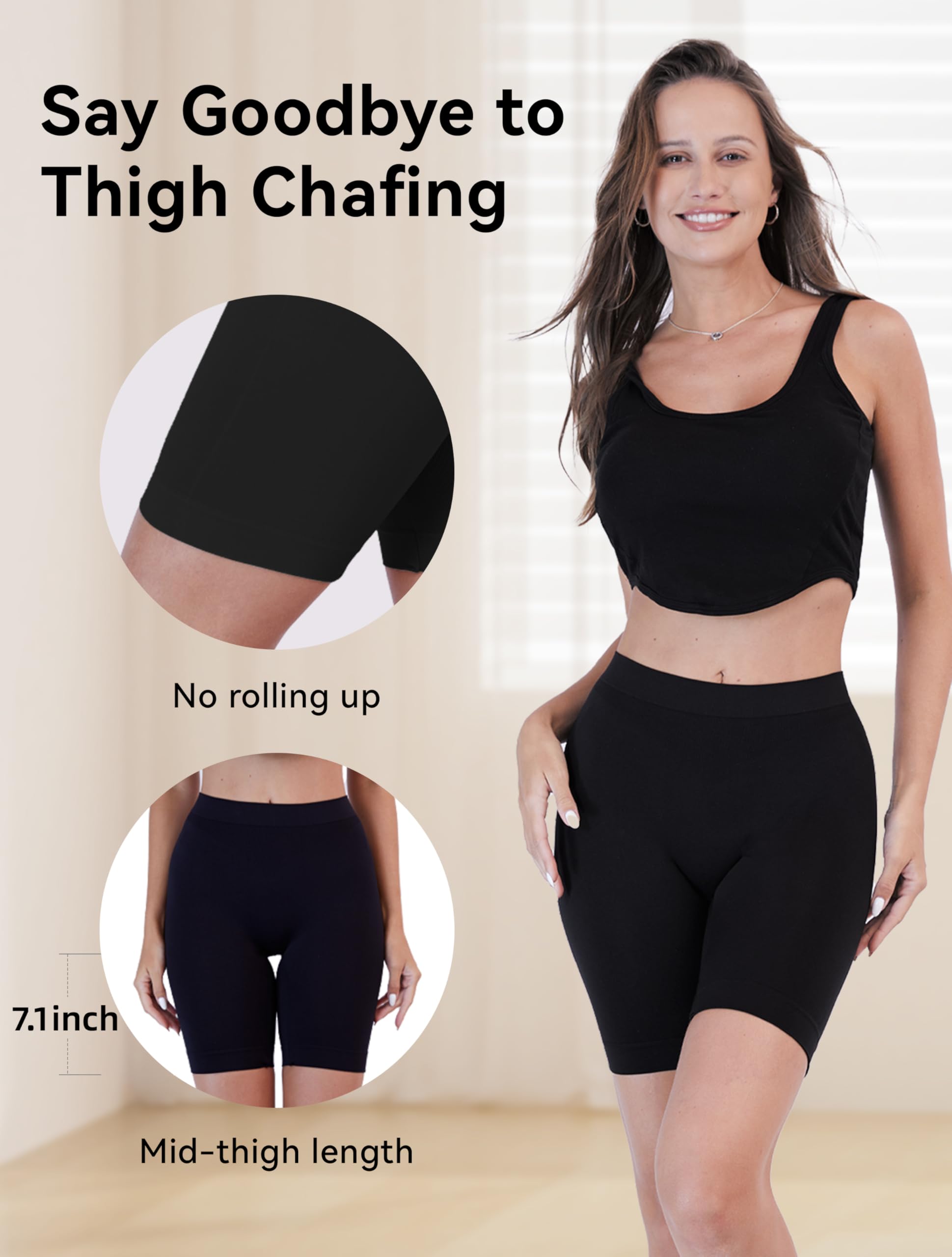 TIICHOO Radlerhose Damen Kurze Unter Kleid Anti Scheuer Sommer Leggings Kurz 4er Pack