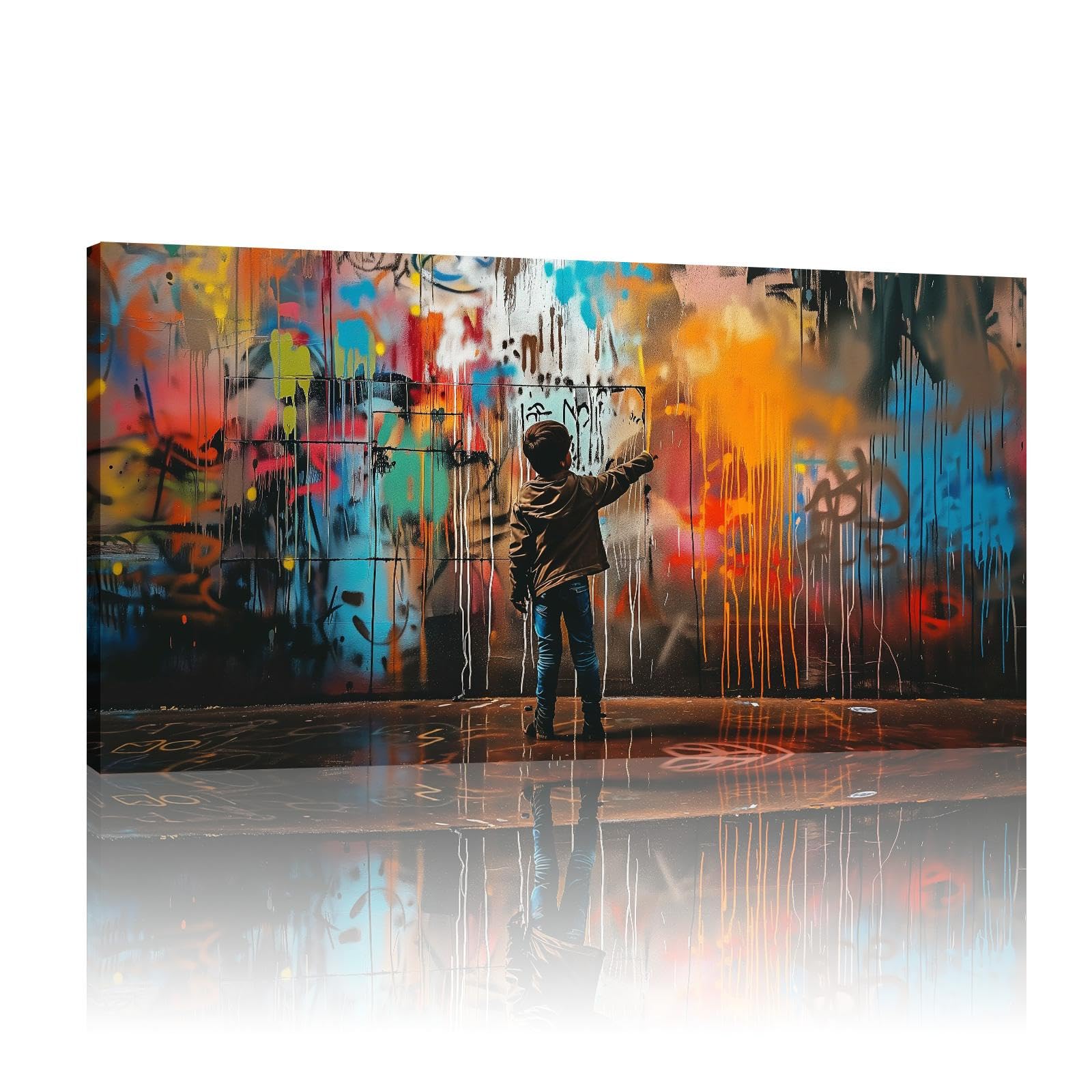 JGGXHM Banksy Canvas Wall Art - Large, Extra Large Wall Art Print -(60x120cm) 24x47in Frameless
