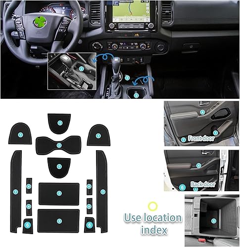 Miniatura 2 de SHAOHAO Alfombrillas con ranura para puerta de Nissan Frontier 2024 2025 para 2022 2023 2024 2025 Frontier Accesorios Frontier SSVPro-XPro-4XSL