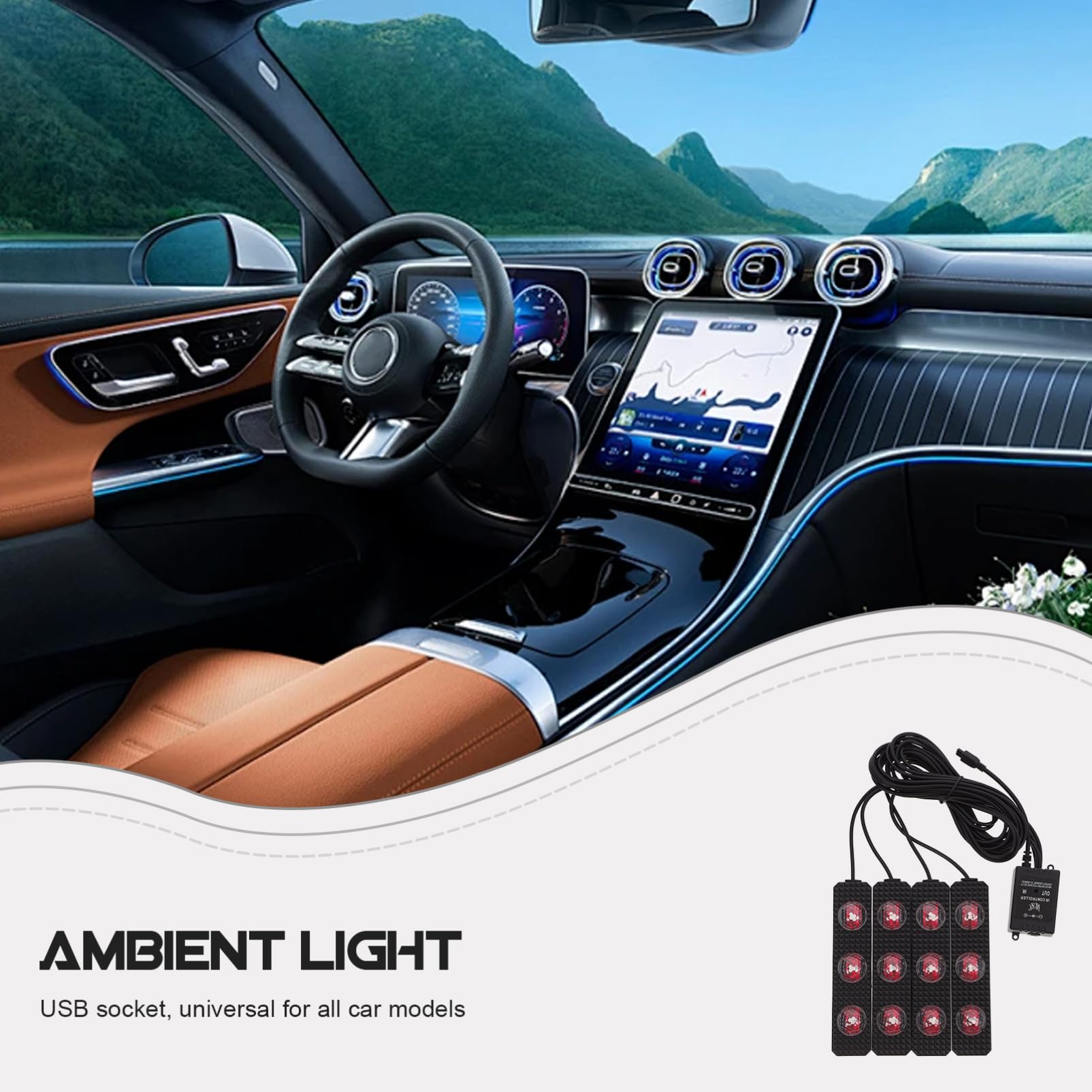 STOBAZA 1PC Colorful Car Lights Sound Activated LED Atmosphere Lamp for Vehicle Interior Modification Durable Foot Sole Decorative Lights Black for Car Use