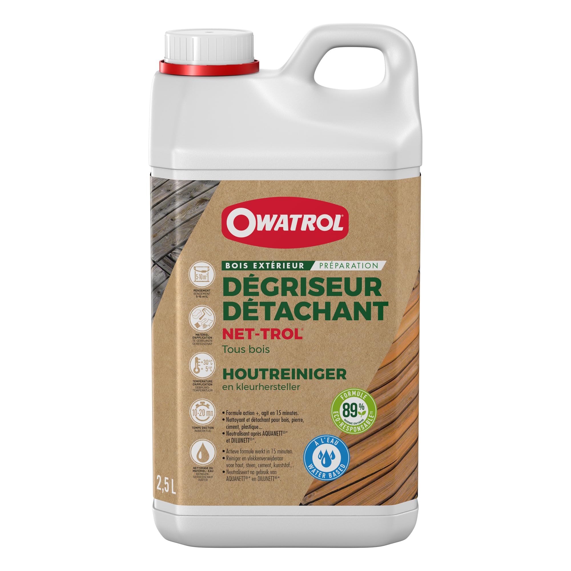 OWATROL-NET-TROL®-Dégriseur, détachant tous bois extérieurs-2.5 litres