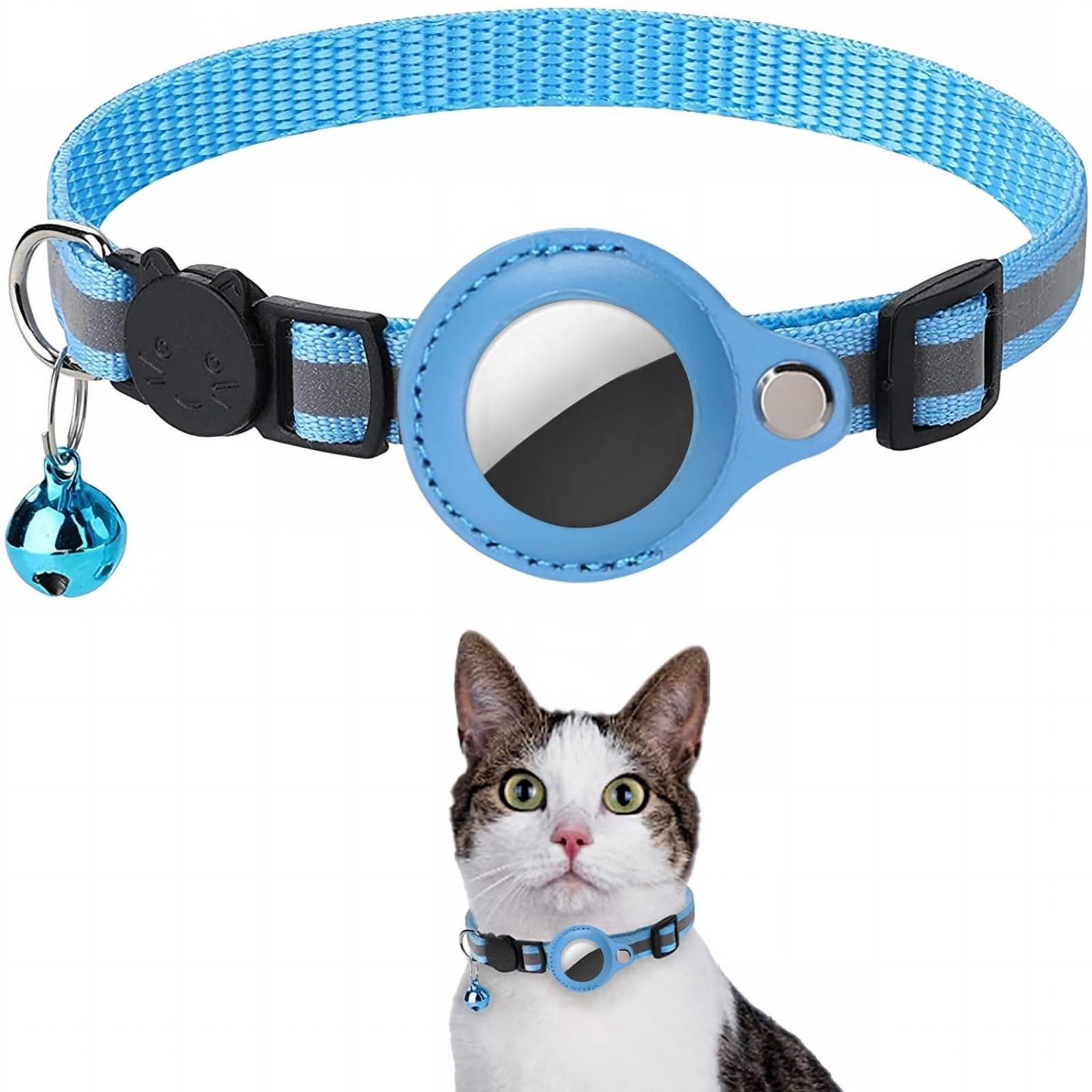 Pet GPS Tracker Collar,No Monthly Fee Mini Tracking Tag with Adjustable Lightweight Collar,Waterproof Dustproof Real-Time Location Tracking Device for Indoor Outdoor Cats and Dogs,iOS Compatible（Blue） — image 1