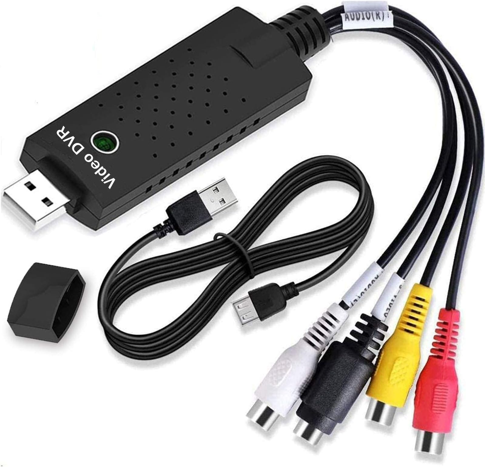 KASTWAVE Video Capture Card USB 2.0 Audio Device Old VHS Mini DV Hi8 DVD VCR to Digital Converter for Mac, PC Support Windows 2000/10 / 8/7 / Vista/XP/Android