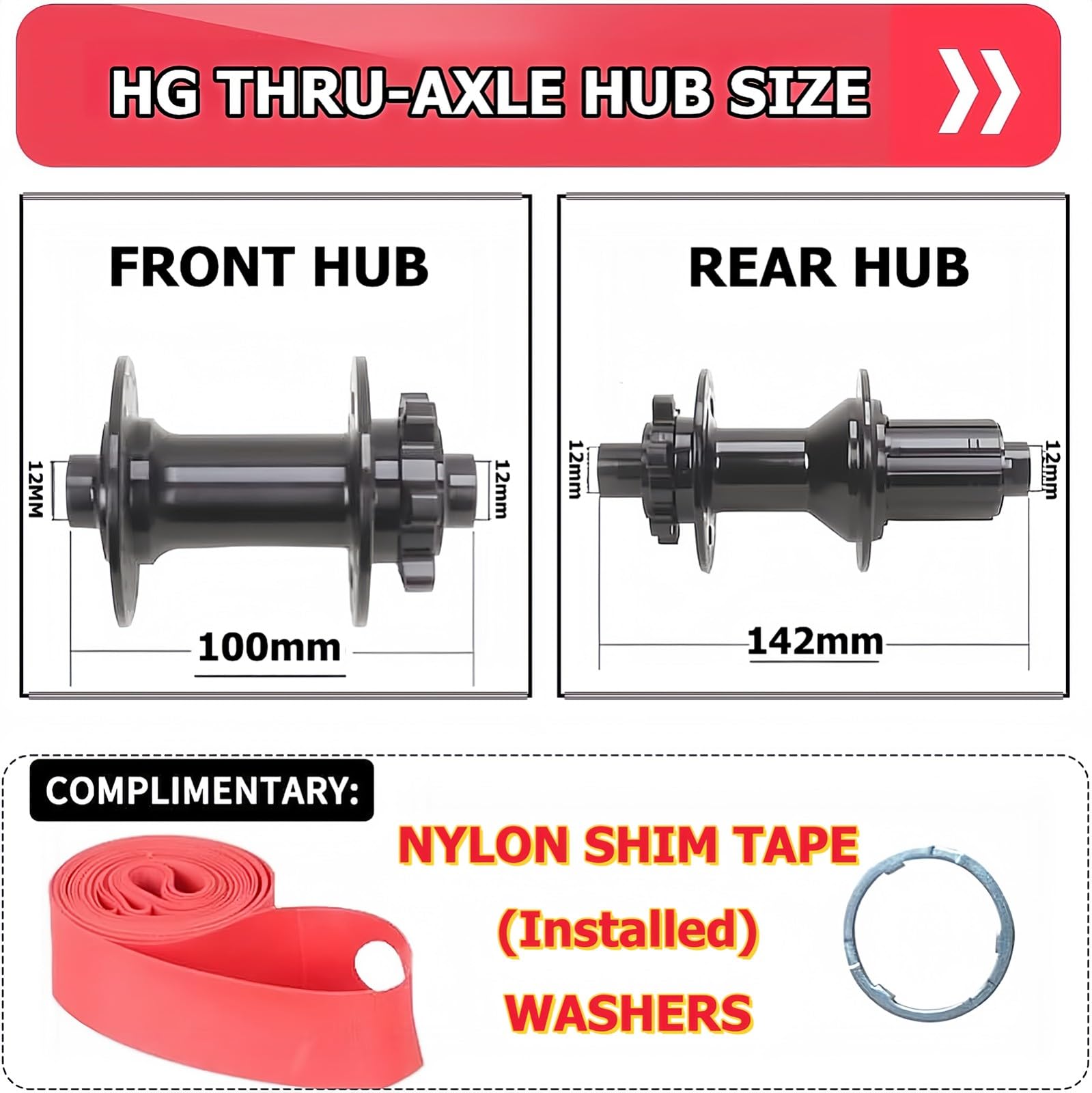 Juego de Ruedas 700C con Freno de Disco, bujes de Aluminio con Eje pasante de 12x100/12x142 mm, Cassette HG de 32 radios para Bicicletas de Carretera/Gravel de 7-12 velocidades
