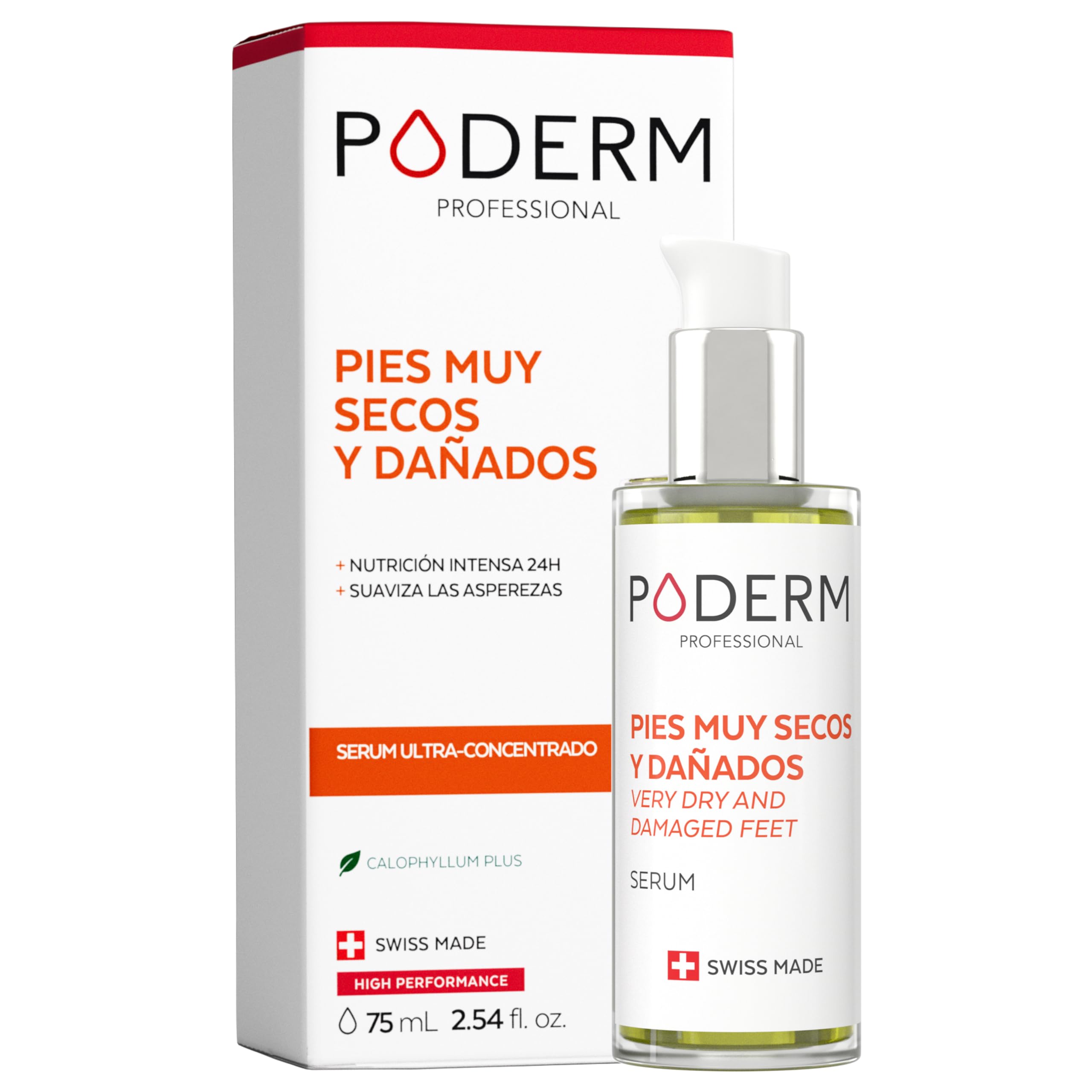 PODERM - PIES MUY SECOS Y DAÑADOS - Repara y nutre intensamente durante 24 horas - Pies visiblemente reparados en 7 días - Ingredientes 100% naturales - Cuidado de los pies - Swiss Made