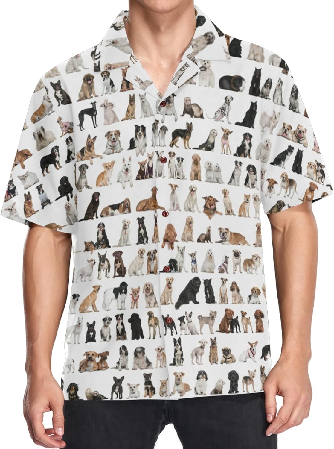 visesunny Mens Casual Button Down Short Sleeve Hawaiian Shirt Aloha Shirt