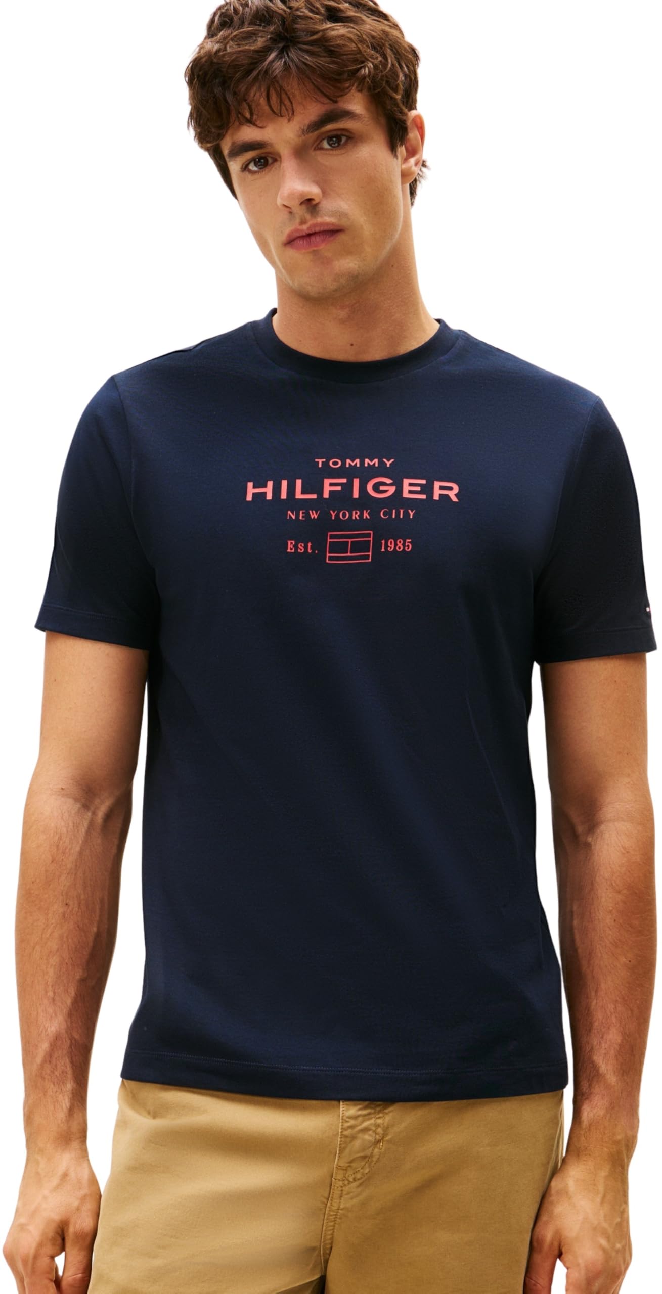 Tommy Hilfiger Herren T-Shirt Kurzarm Stack Graphic Tee mit Rundhalsausschnitt