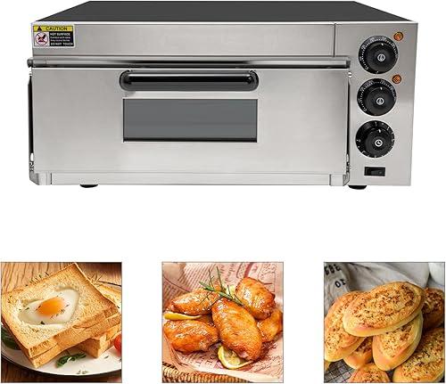 Horno eléctrico de pizza de 1800 W, horno de pizza comercial para interiores, encimera, máquina de pizza multiusos para interiores para el hogar,