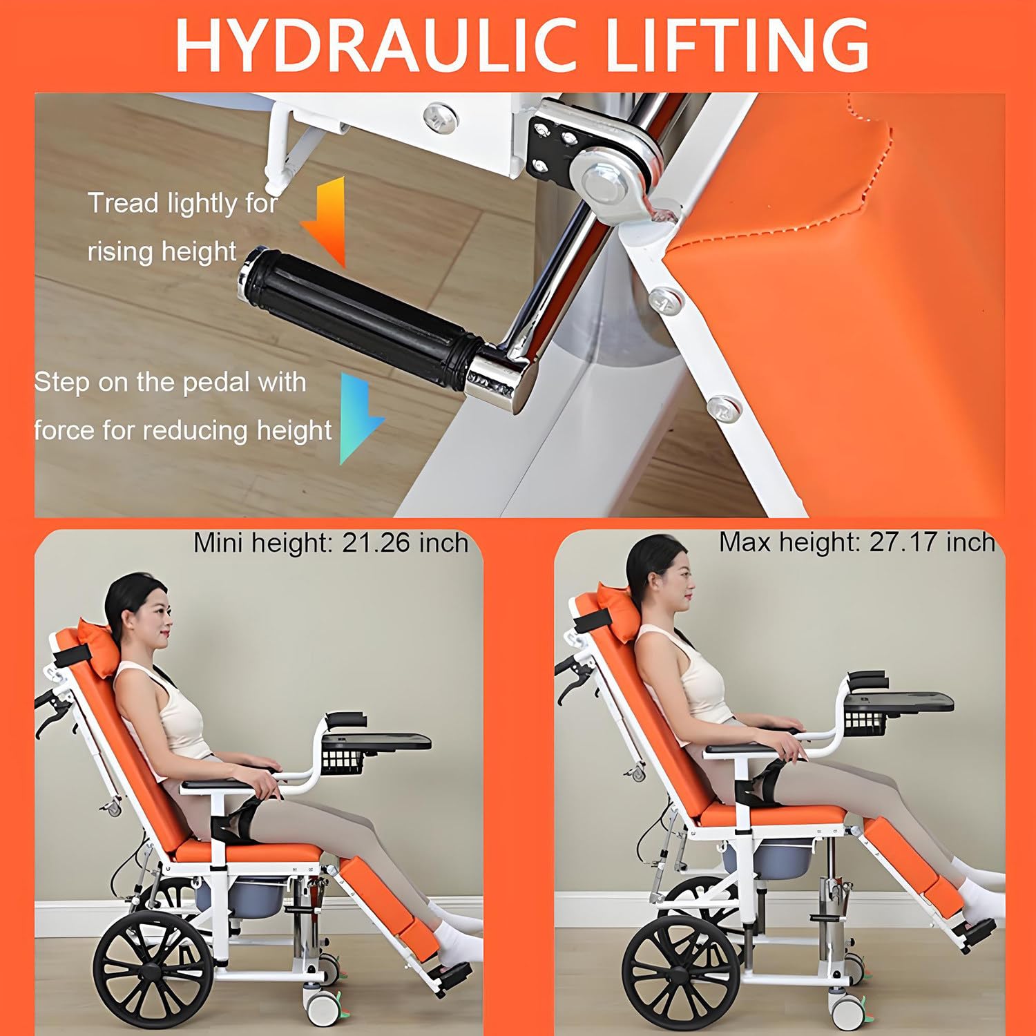 Fotel do transportu pacjenta, hydrauliczny podnośnik pacjenta do wózka inwalidzkiego do domu, podnośnik do transportu do łazienki dla niepełnosprawnych, fotel pielęgnacyjny dla osób starszych