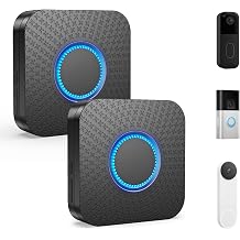 2 Pack Smart Wireless Doorbell Chime, 3 in 1 Doorbell Extender - Compatible with Ring & Blink & Google Nest Video Doorbell, No Wiring for Home, Elderly & Hearing Impaired