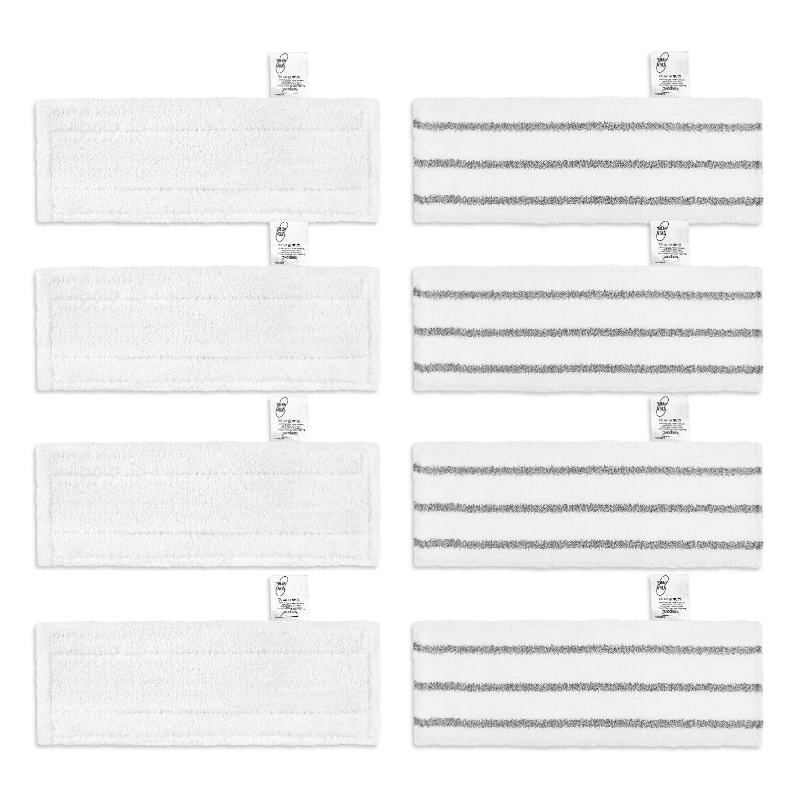 KEEPOW 8 Stück für Kärcher Dampfreiniger Zubehör, Bodentücher kompatibel mit Kärcher Dampfreiniger EasyFix SC 1, SC 2, SC 3, SC 4, SC 5 Bodendüse (4 Grau + 4 Weiß)