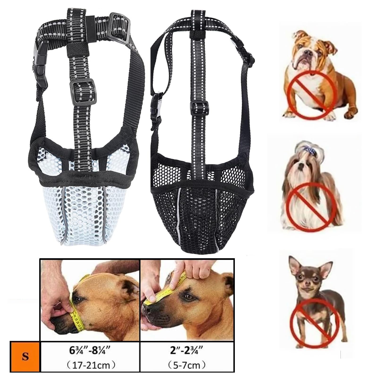 Museruola Cane Rete Traspirante - Antiabbaio E Antimorso, Regolabile, Morbida E Leggera Per Taglie Medie E Grandi - Foto 5