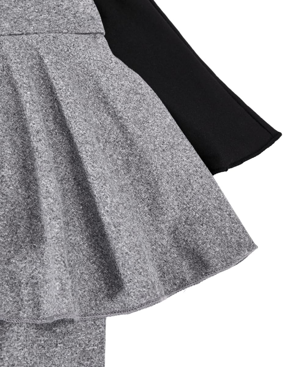 Nivne Tco Little Girls 2-Pack Pants Set Loose Fit Lounge Trousers, Soft Casual Baggy Pants for Kids