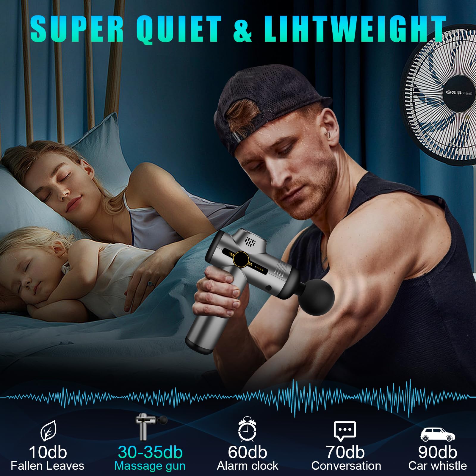 Pistolet de Massage Musculaire Professionnel, 99 Vitesses, 8 Têtes de Massage, Écran LCD - Masseur Électrique Portable pour Dos, Jambes, Épaules - Soulage Douleurs et Raideurs