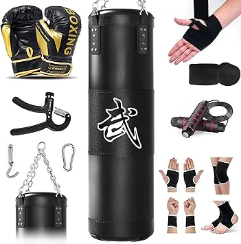 Punching Bag for Adults, 4ft Heavy Boxing Bag Set with 12oz Boxing Gloves, MMA Karate Kickboxing Boxing Home Gym Martial Art - Unfilled Punching Bag for Adults, 4ft Heavy Boxing Bag Set with 12oz Boxing Gloves, MMA Karate Kickboxing Boxing Home Gym Martial Art - Unfilled