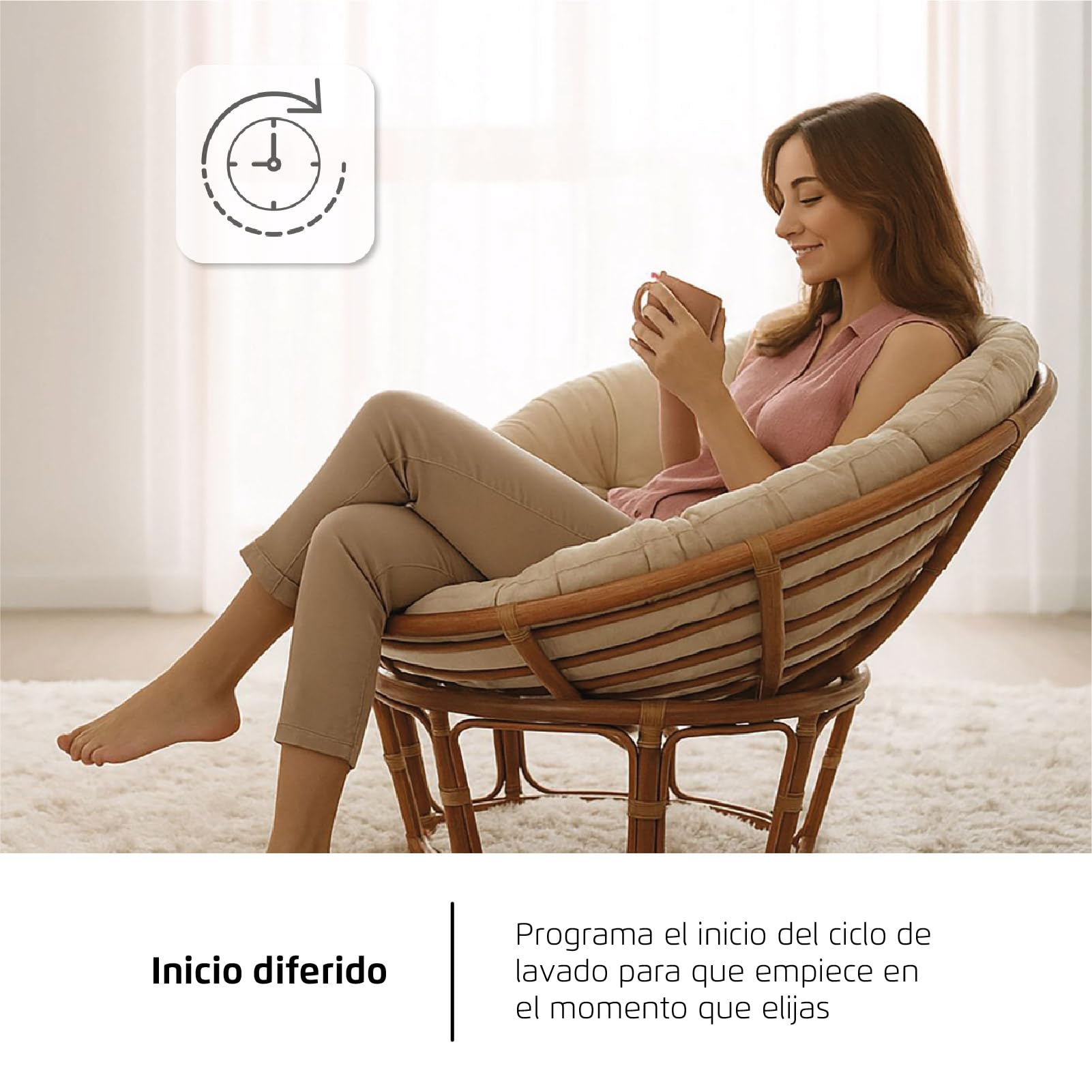 Corberó - Lavadora Secadora Carga Frontal | CLSH1066VIN | 10 kg / 6 kg | 1400 rpm | Motor Inverter | 15 Programas | Lavado Jet y Función Vapor | Función Antialérgico| Programa rápido | Blanco