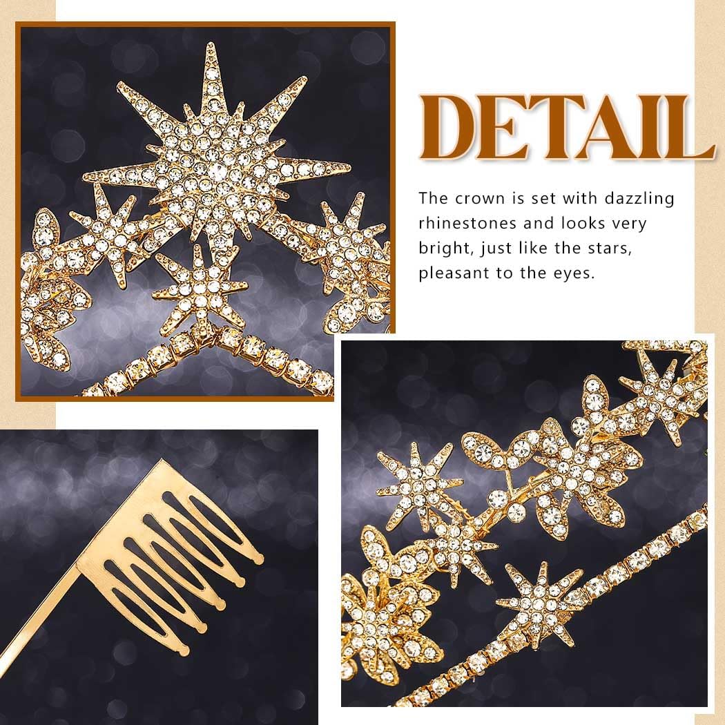 JAKAWIN Gold Greek Goddess Crown - Rhinestone Bridal Headpiece Wedding Hair Accessories for Women - Image 6