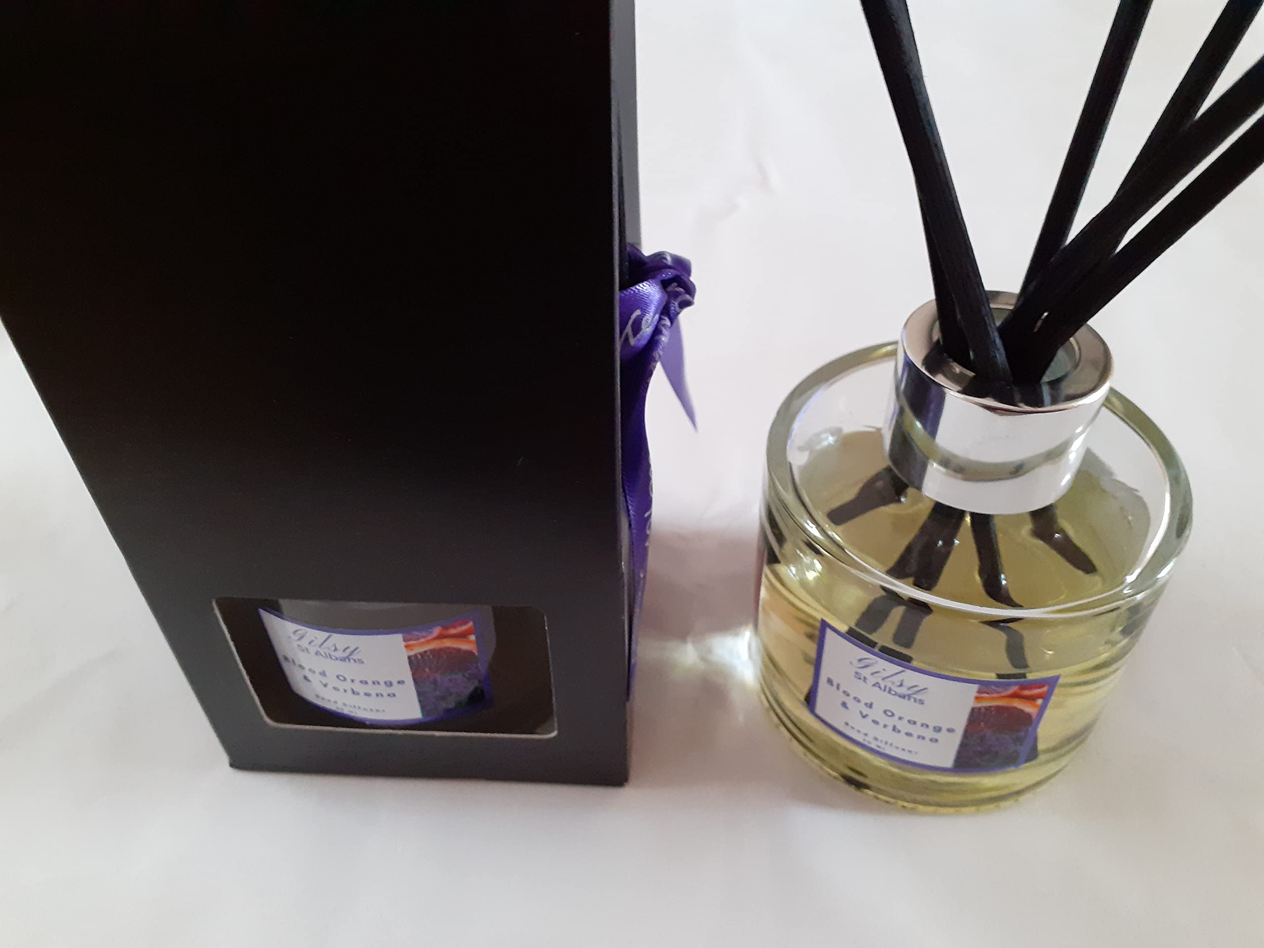 GilsyStAlbans, Blood Orange, Best, Environmentally-Friendly, Reed Diffusers, Handmade, Vegan and long-lasting (100ML)