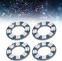 Vista 3 de 4 piezas de accesorios de módulo de luz RGB, luces LED, decoración del hogar, módulo LED de 8 canales, interfaz digital, WS2812 5050 5V LED anillo