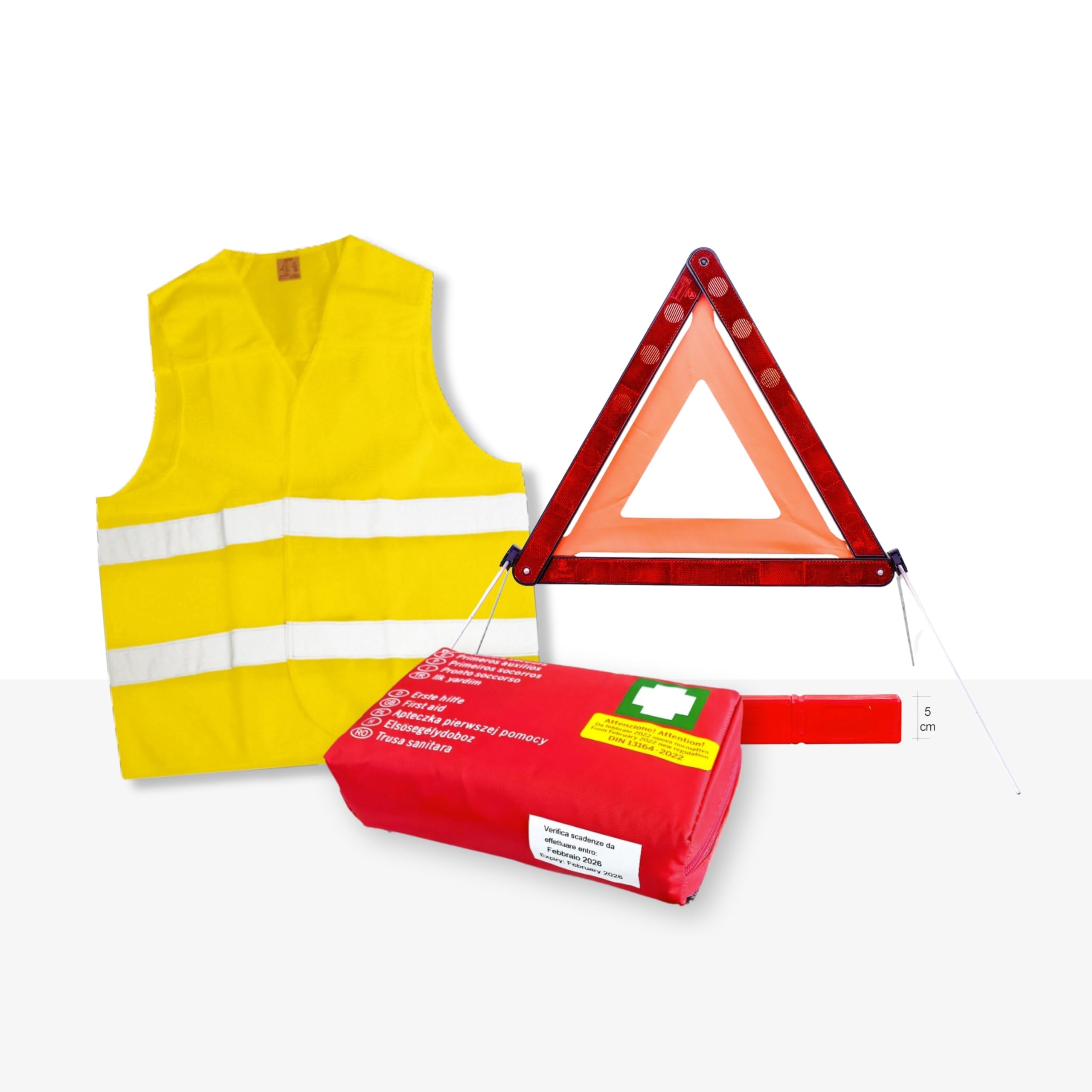 Kit Emergenza Ecocar | Triangolo + Gilet + DIN | Omologato E Pieghevole | Alta Visibilità - Foto 9