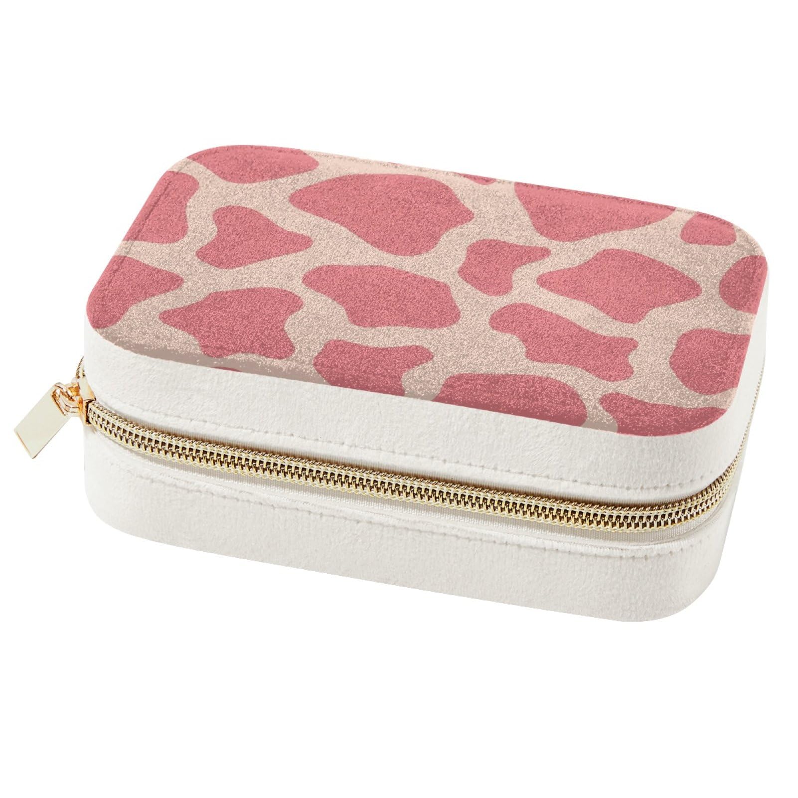 Organiseur de bijoux de voyage portable rose pour boucles d'oreilles