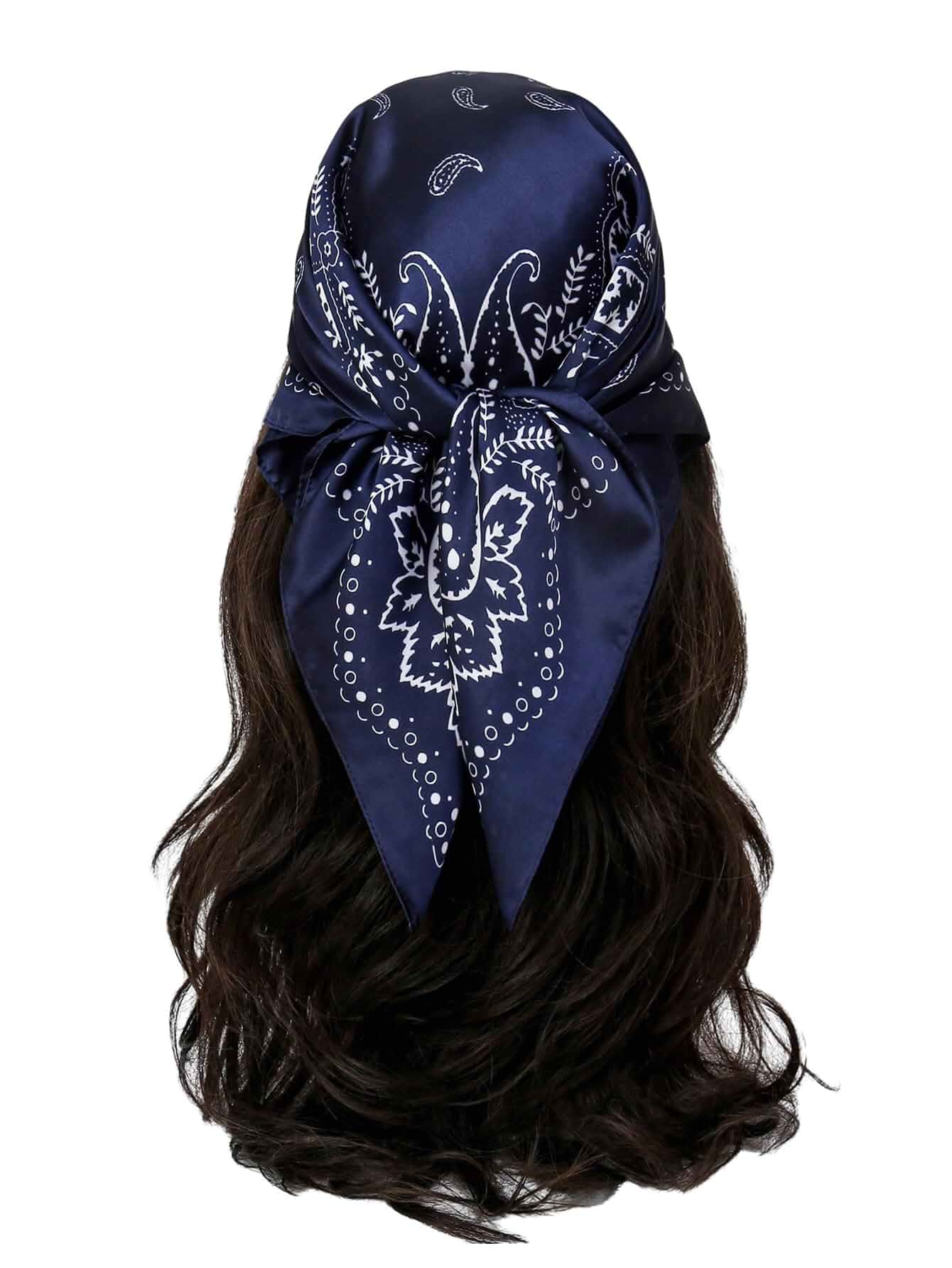 Floerns Women's Vintage Silk Bandana Paisley Print Headscarf Boho Square Hair Scarf Paisley