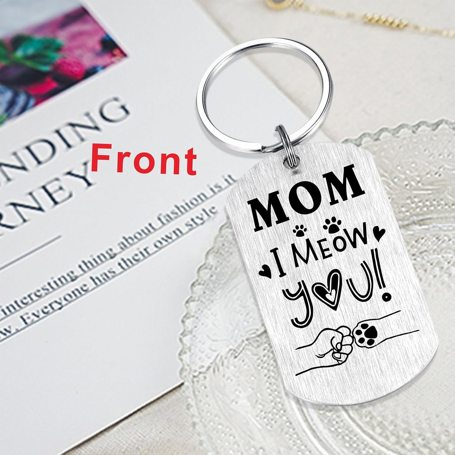 Laluminter Cat Mom Gifts - I Meow You Mom Keychain for Mothers Day Christmas from Pet - Image 4
